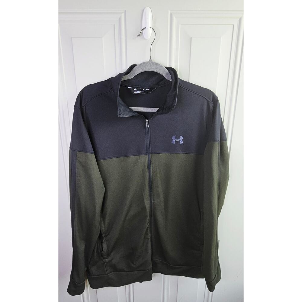 Under Armour Men's Black and Olive Green Full-Zip Jacket